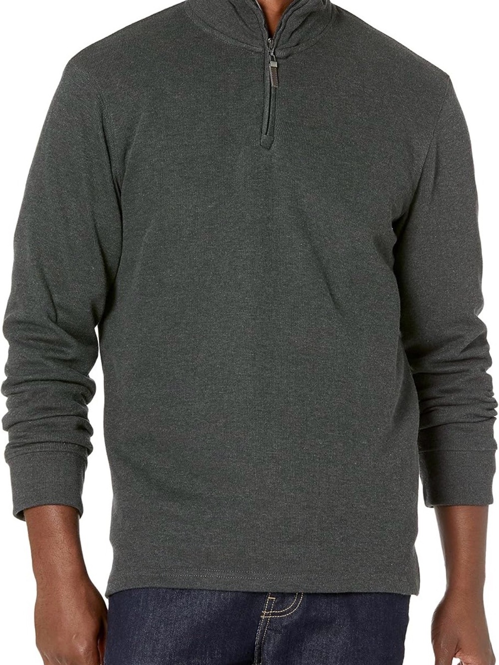 Amazon Essentials Gray Heather quarter zip Pullover